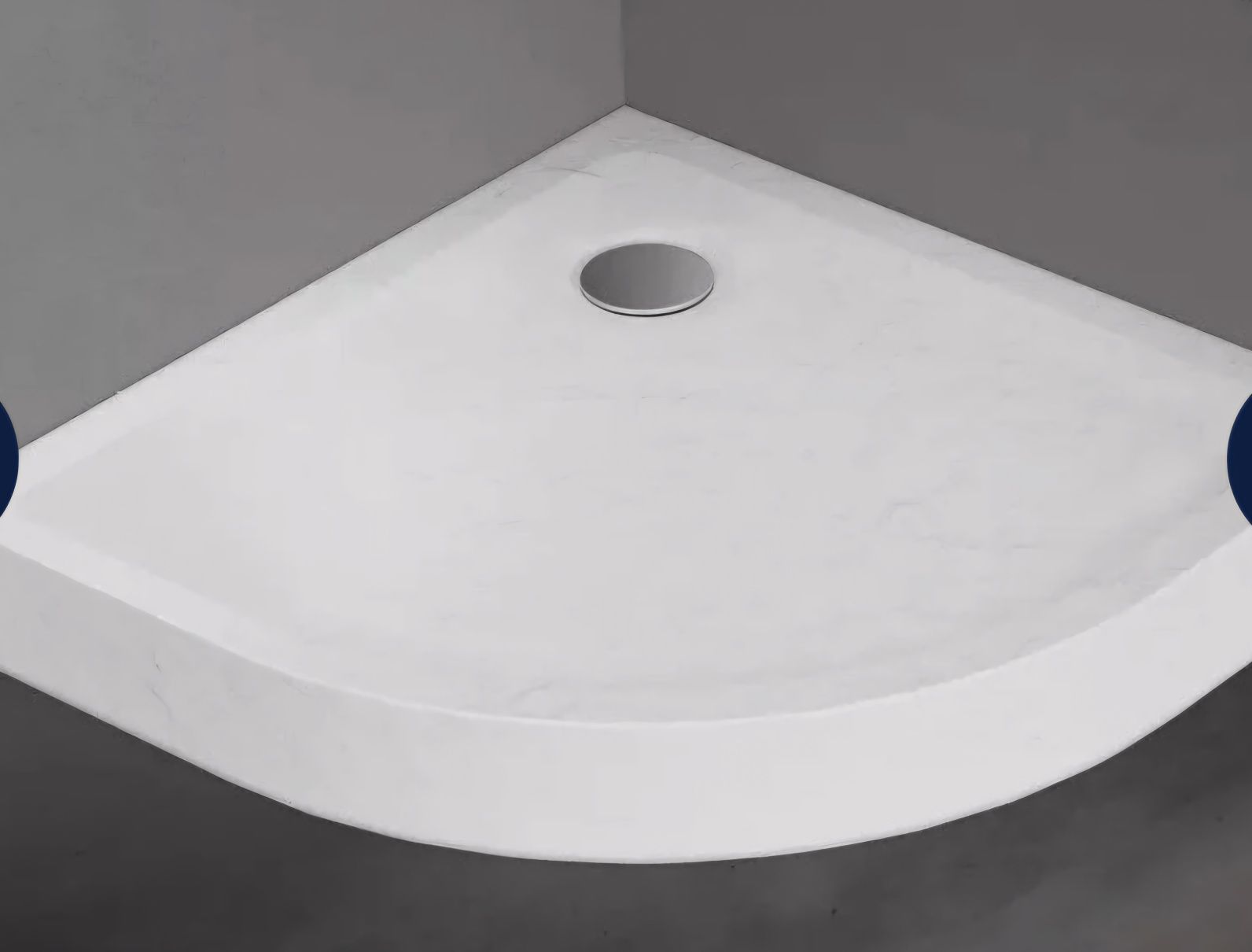New Trendy Mild Brodzik Akrylowy Półokrągy R55 80x80x11,5 Biały