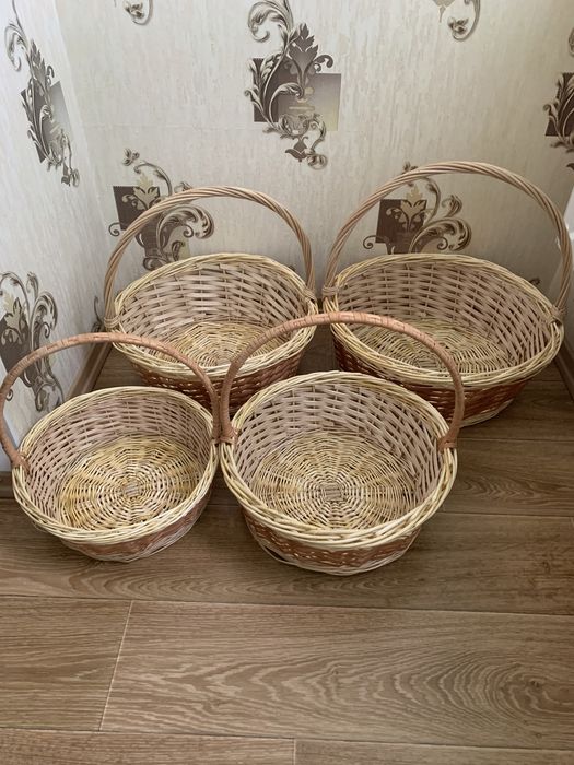 Кошик з лози плетений  корзина 25,30,35,40,45,50,60 см