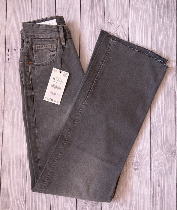 Джинси wide leg Zara сірі подовжені