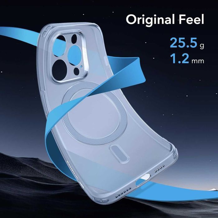 ESR Halolock etui magsafe do iPhone 14 Pro pancerne pół mat niebieski