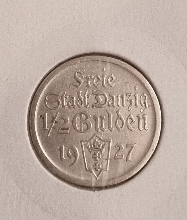 Stare monety / fals , falsyfikat 1/2 gulden 1927 danzig