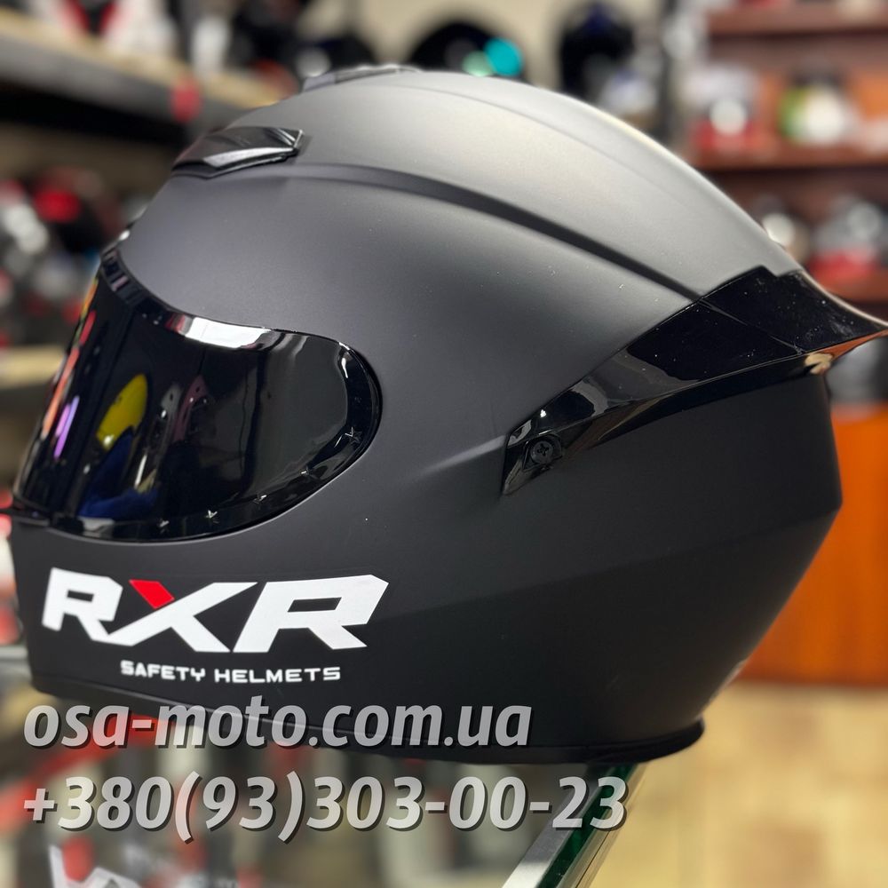 Мотошлем для скутера мопеда мотоцикла Шлем чорний матовий RXR є кольор