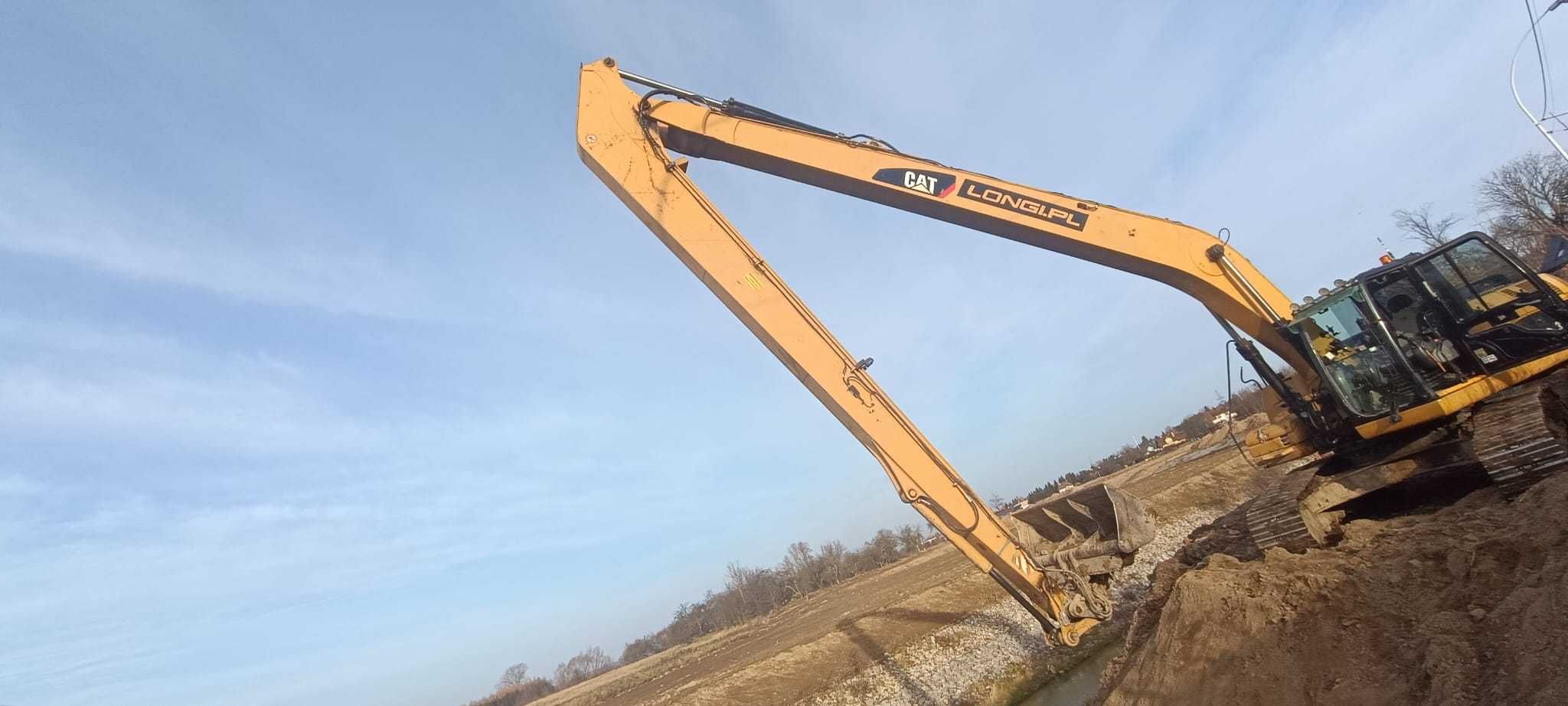 Wynajem usługi koparka Long Reach Cat 324D system 3D leica