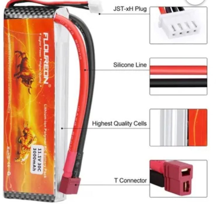 Bateria Li-Po FLOUREON 11.1V 30C 3000 mAh RC