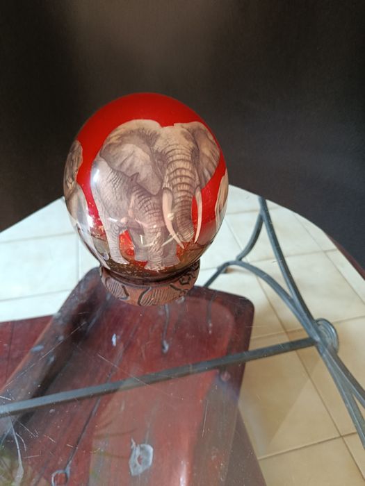 Ovo de avestruz com os "big five" peça única vinda de África