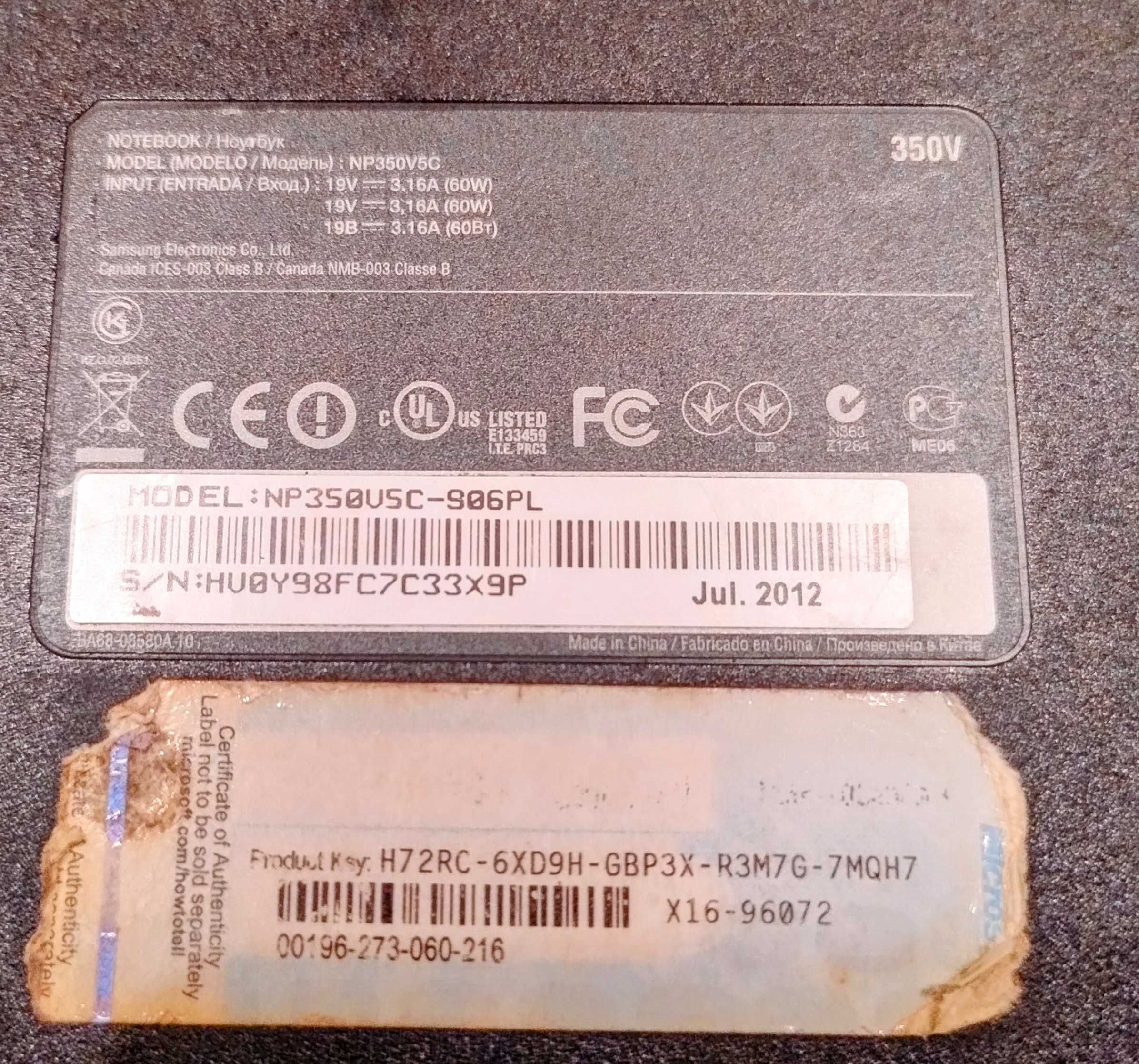 Laptop Samsung I5 typ350USC-906PL I5