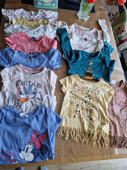 13 bluzek bluzeczek z krótkim i długim rękawkiem rozmiar 116