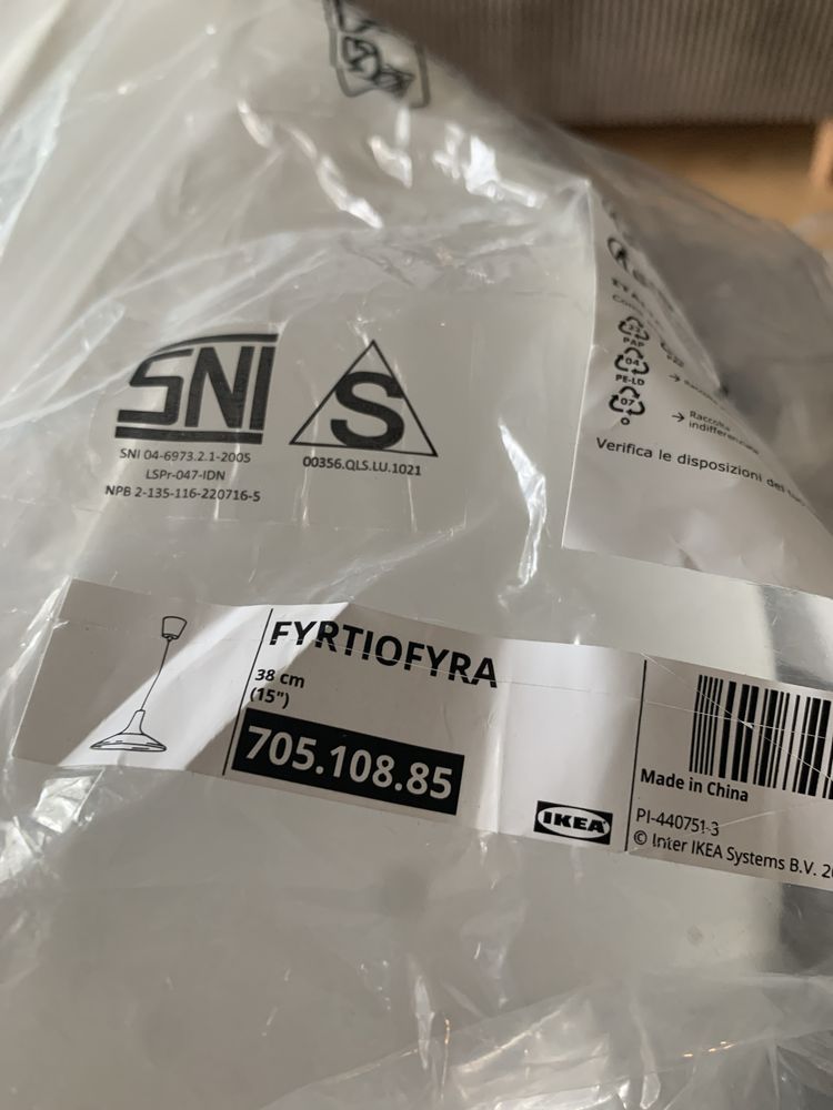 Lampa IKEA Fyrtiofyra nowa - biały / chrom