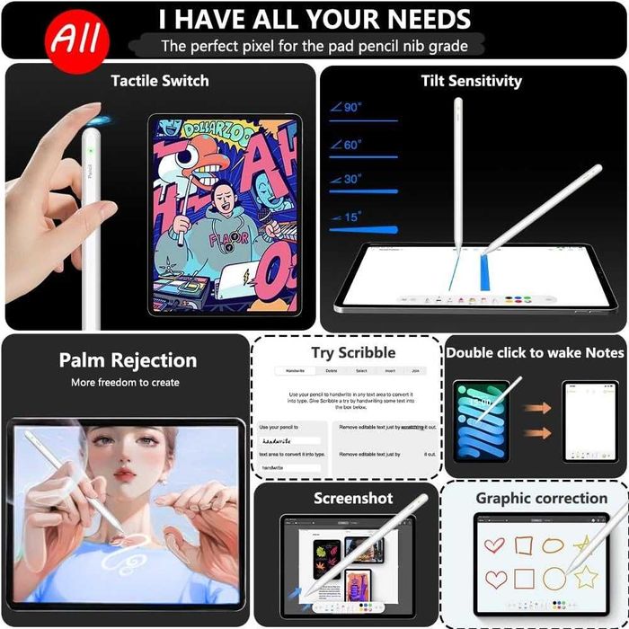 CAMPEXON rysik 2gen iPad Air 4/5 Mini 6 Pro 11/12.9 magnetyczny