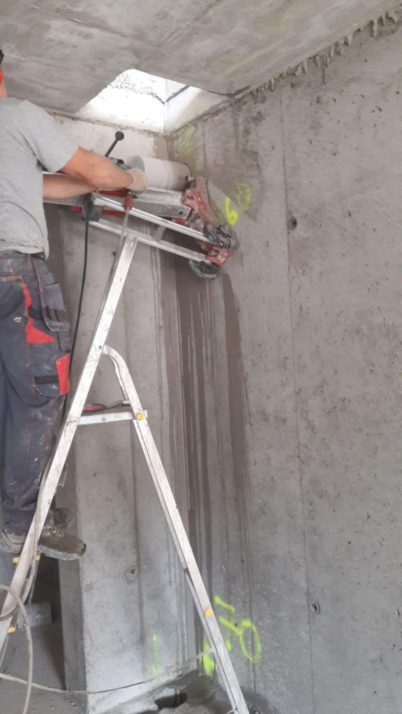 Wiercenie otworów, przewierty w betonie,ciecie betonu, wiertnica,hilti