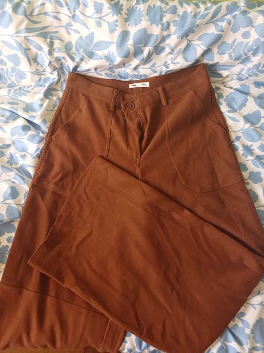 Spodnie brązowe wide leg