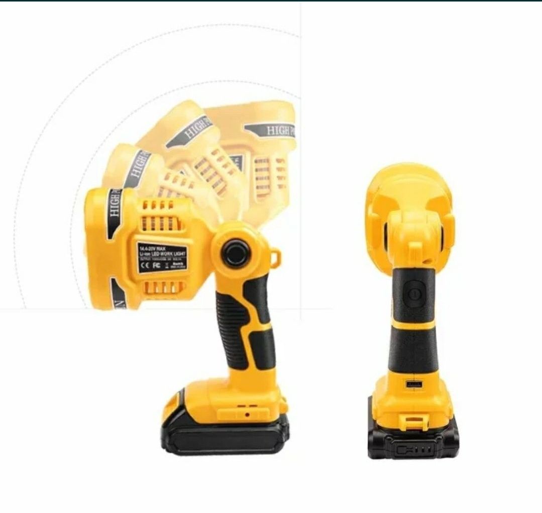 Reflektor lampa latarka robocza Led do baterii Makita Dewalt port USB