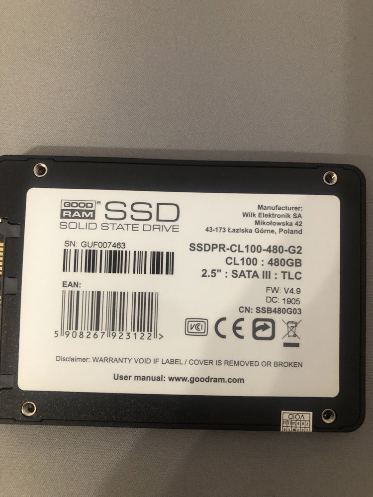 Ssd 480 gb jak nówka