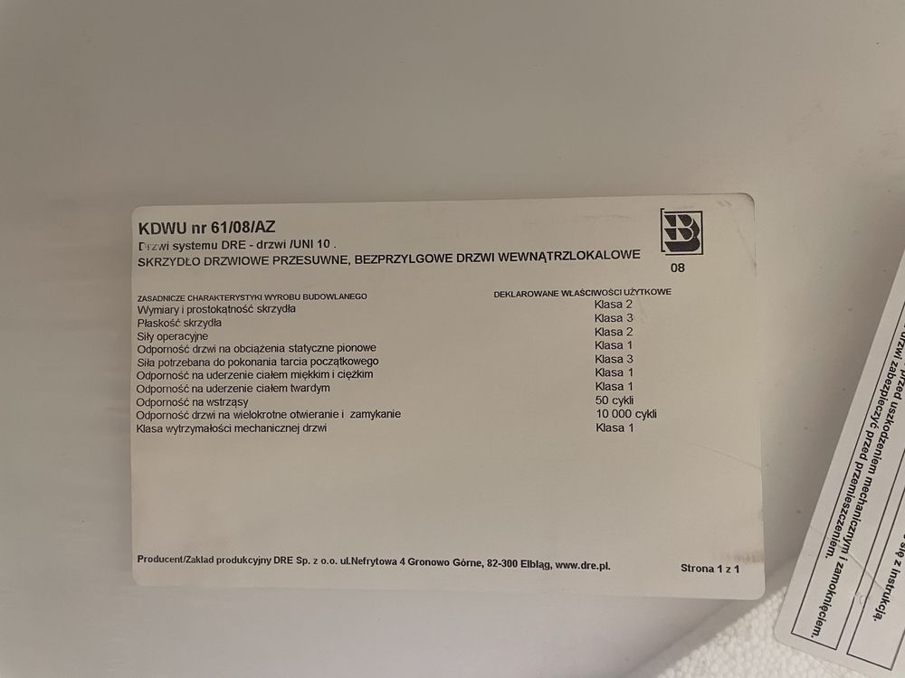 Drzwi przesuwane DRE + aluminiowa szuna + rama  Loft NOWE