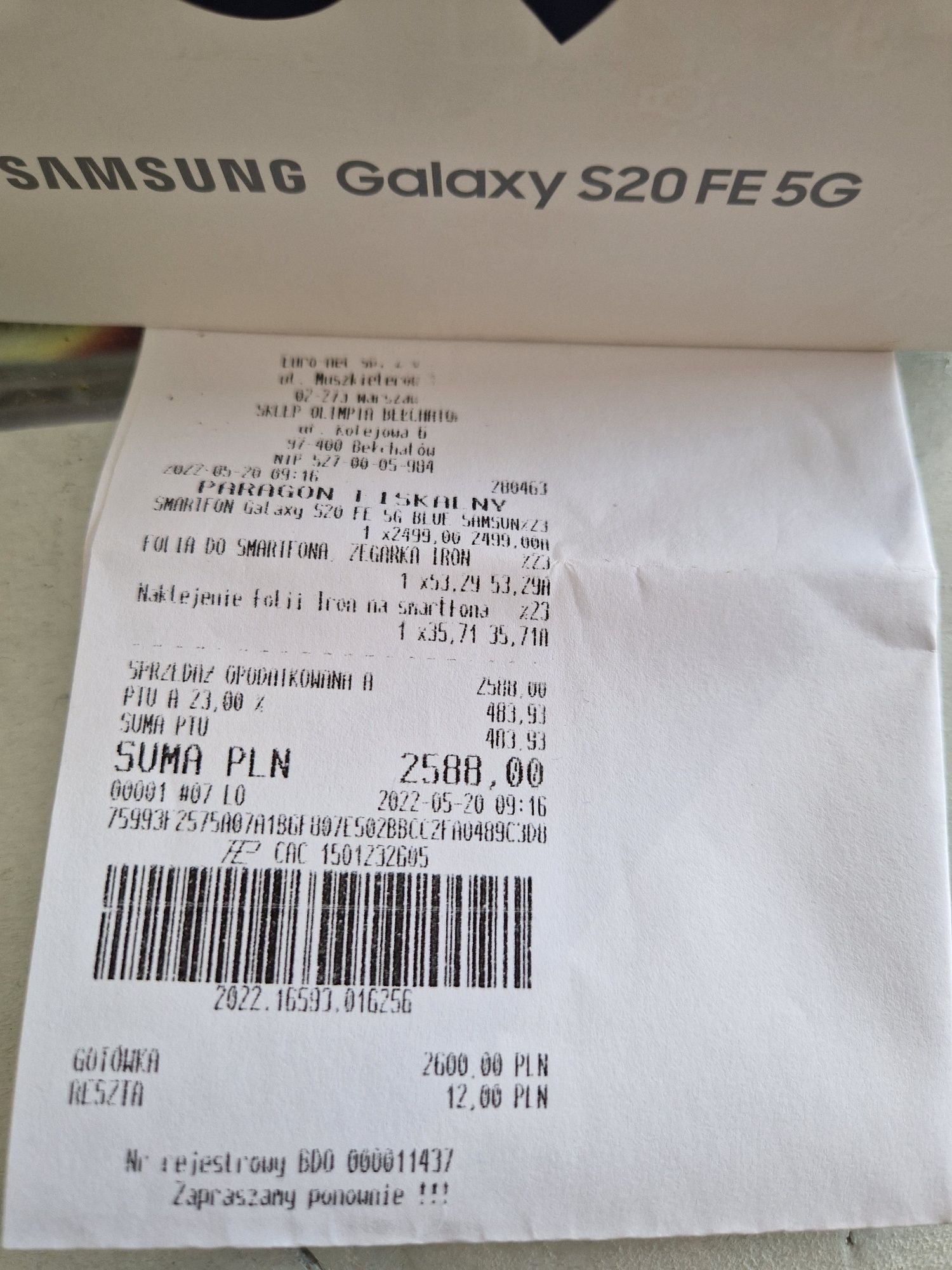 Samsung S20 FE, 128GB 5G