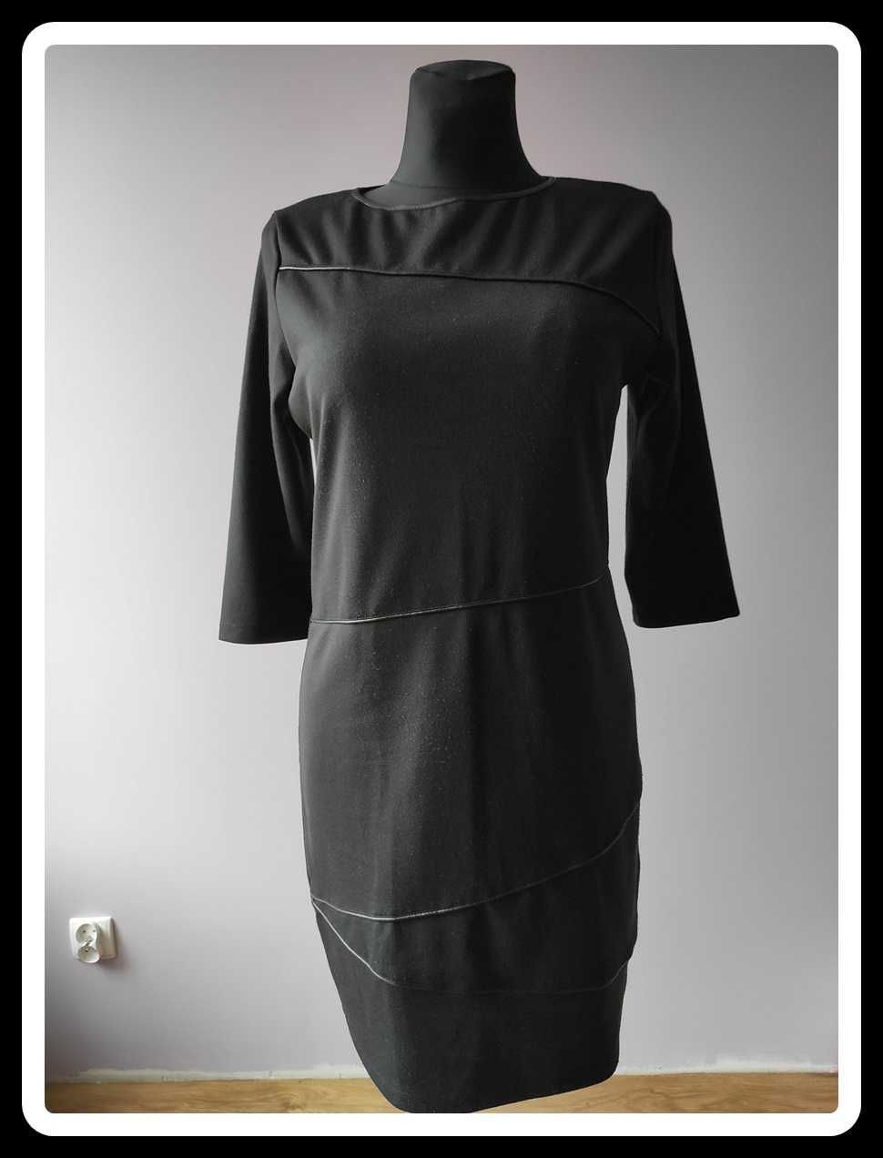 Czarna sukienka biurowa klasyczna 38 M