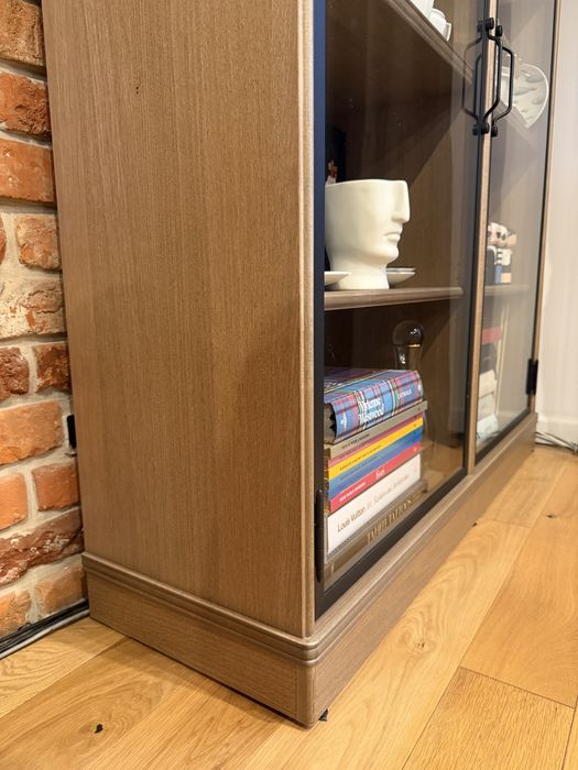 Ikea Lanesund witryna szklane drzwi drewno dab