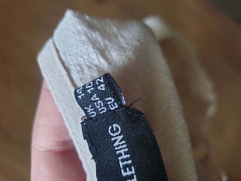 Beżowa letnia sukienka, bawełna M/L, boho