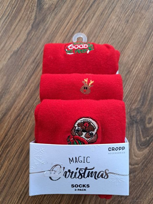 Świąteczne czerwone skarpetki Croop dla rozmiaru 35/38
 3 pary zestaw