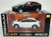 Машинка Tesla X модель 1:24 "Автосвіт" металлическая, инерционная, Зву