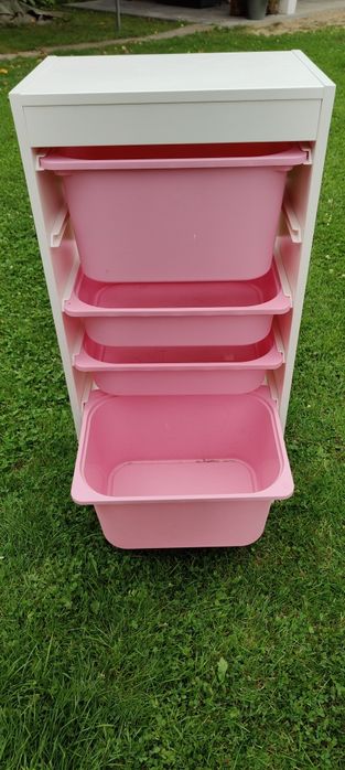 Zestaw mebli IKEA – 2x HAUGA + TROFAST, białe, komplet do pokoju dziec