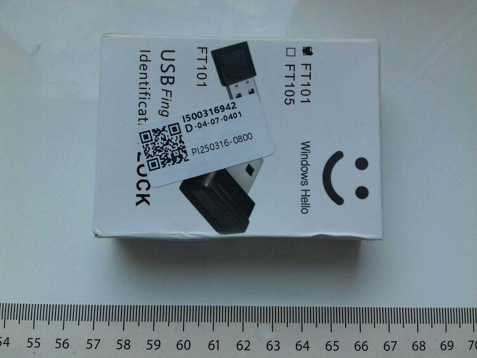 Czytnik linii papilarnych USB, Windows Hello Fingerprint NOWY FT101 V1