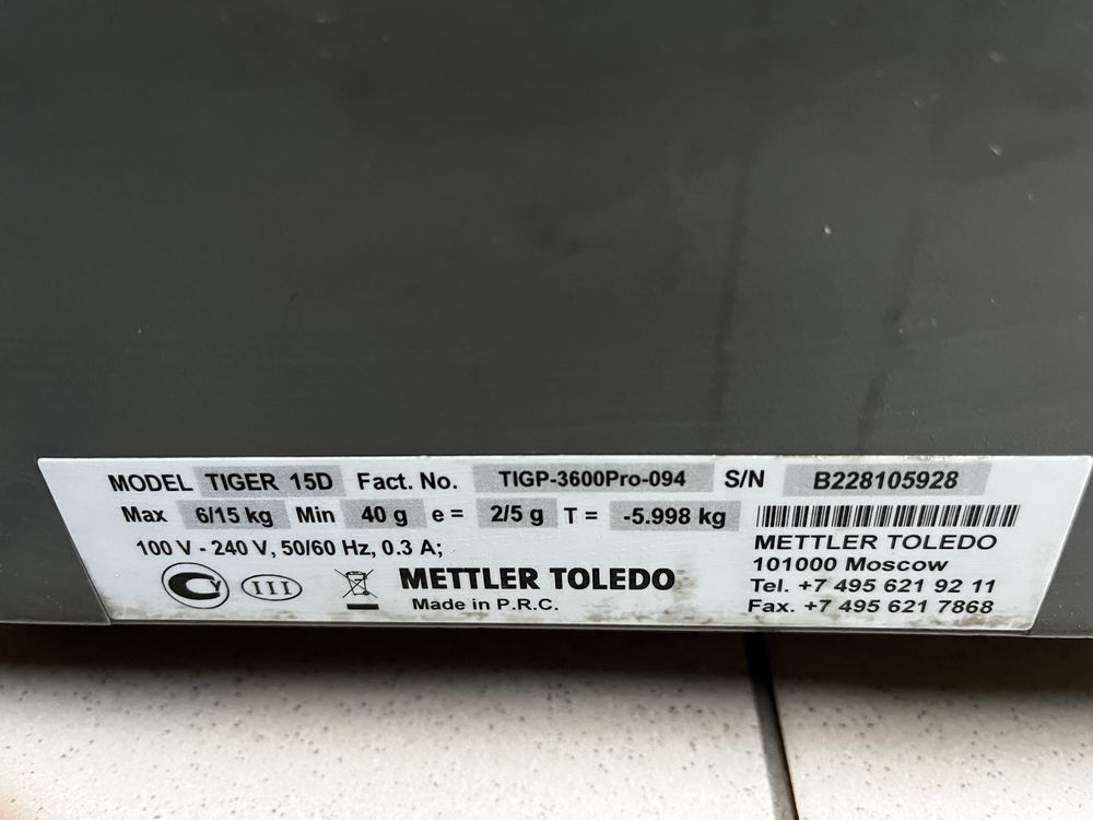 Ваги з друком чеків Mettler Toledo Tiger 3600PRO Метлер