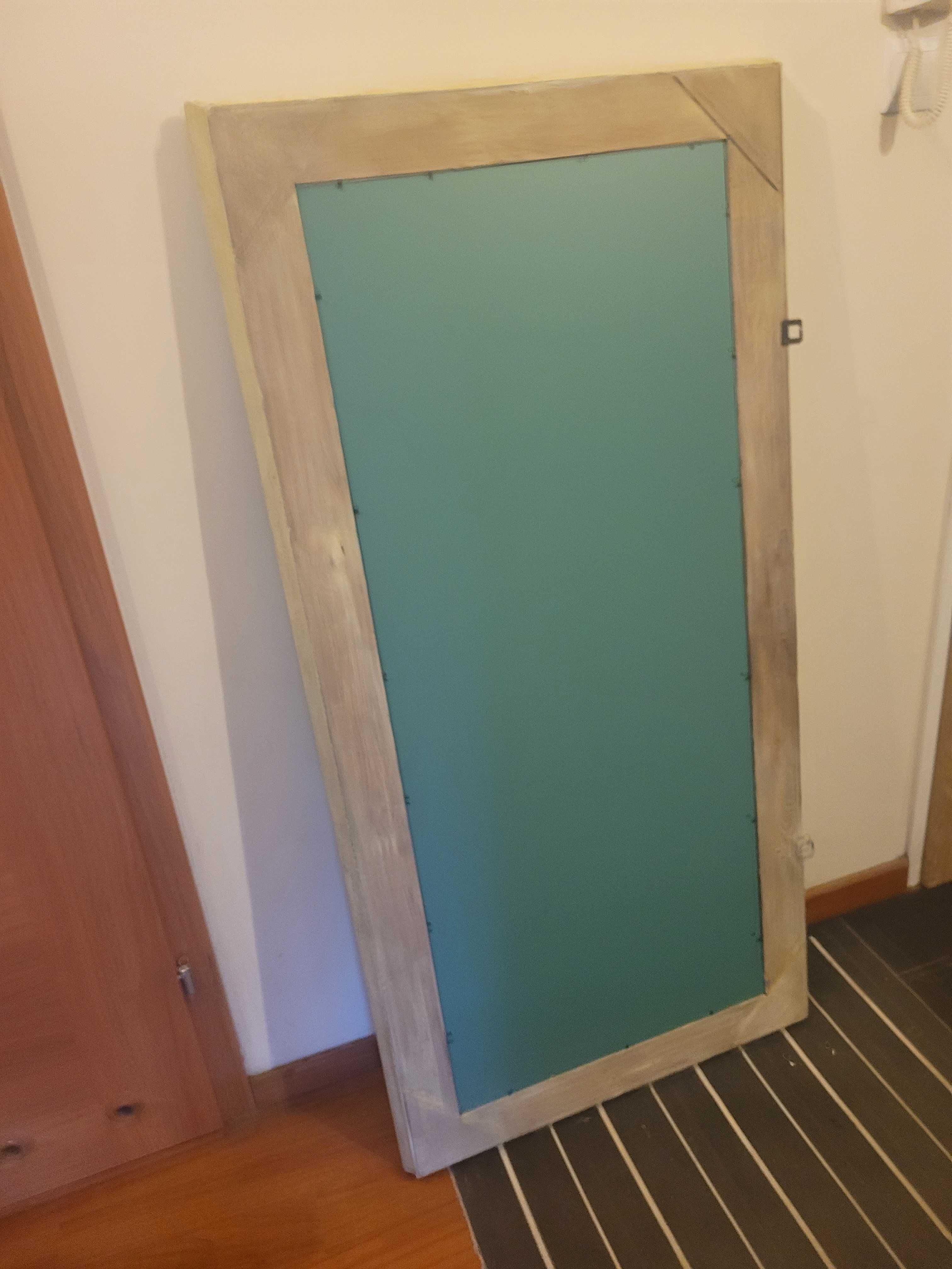 Lustro duze 140x70 w ozdobnej ramie ecru z drewna, "postarzane"