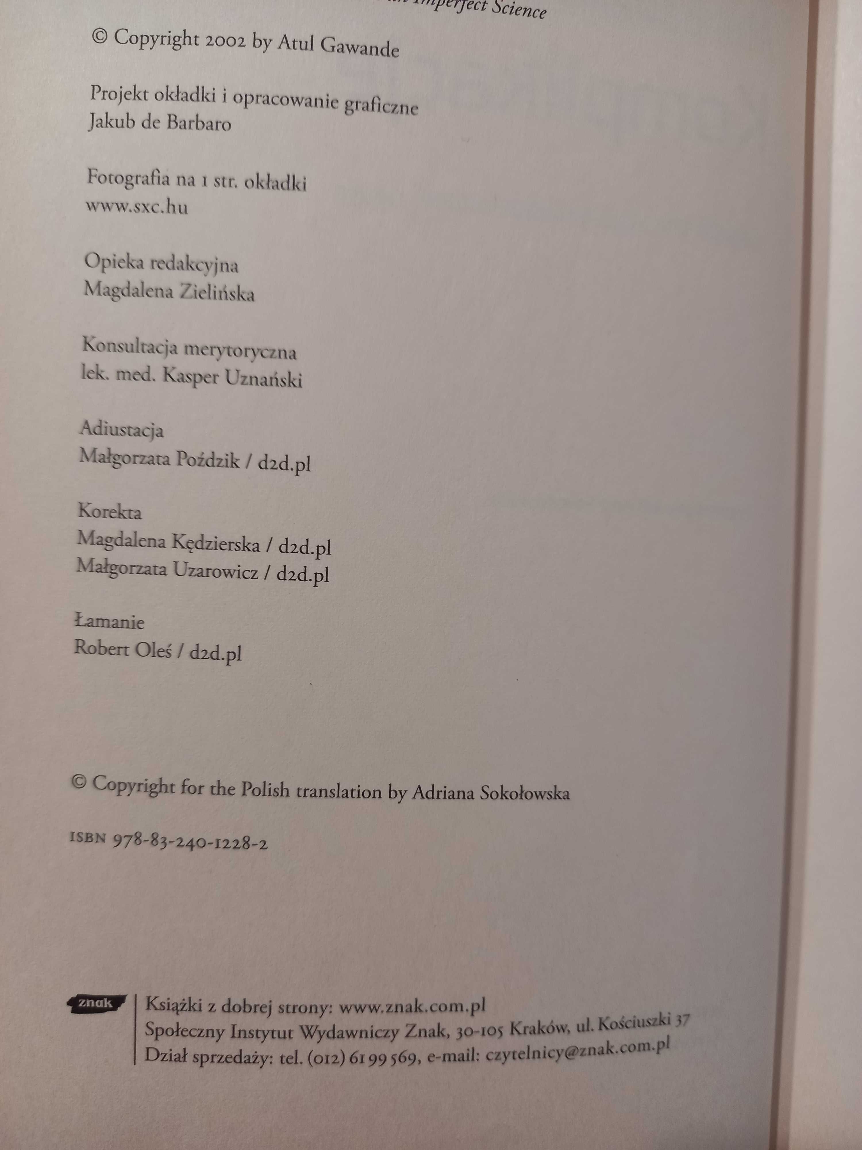 Atul Gawande Komplikacje z półki andrzeja szczeklika zapiski chirurga