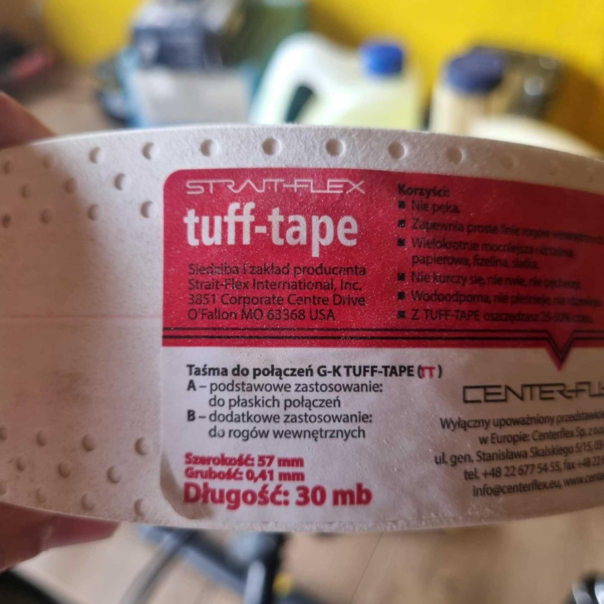 Tuff‑Tape taśma do płyt G‑K Strait‑Flex 57 mm × 30 m nowa