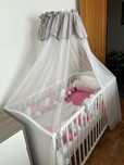 Berço bebe 60x120 com rede mosquiteiro e colchão