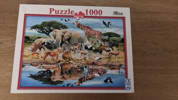 Puzzle 1000 elementow safari zoo zwierzęta odbicie lustrzane