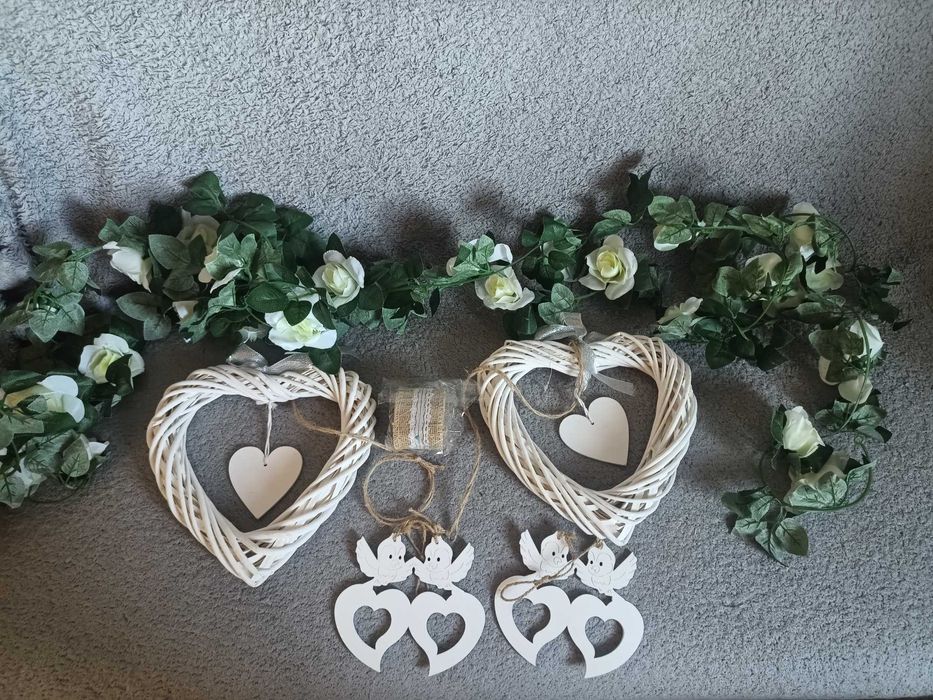 Zestaw na ślub wódkowóz, pudełko na prezenty, ozdoby