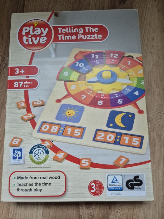 Zegar dziecięcy drewniany