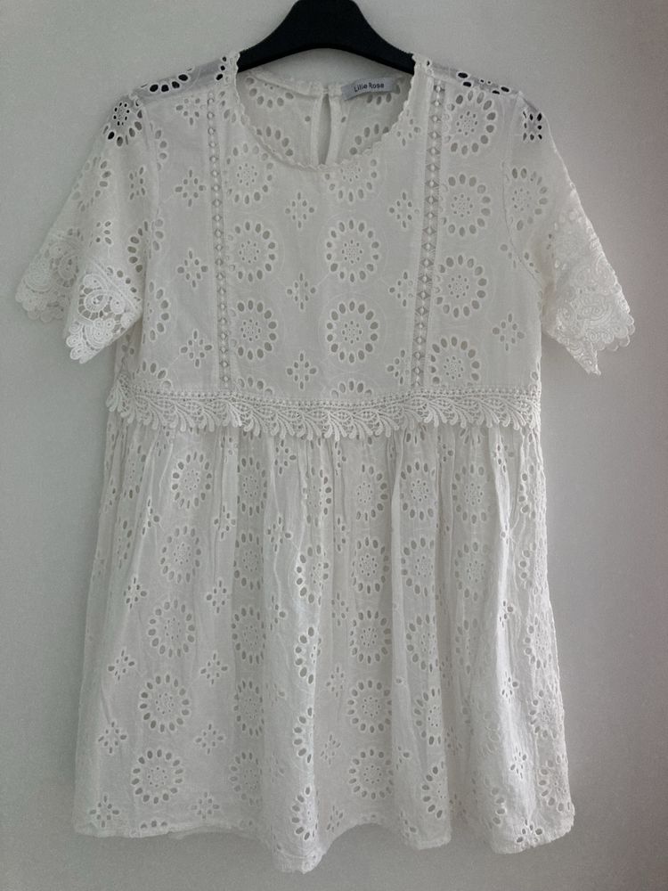 Sukienka biala azurowa s/m