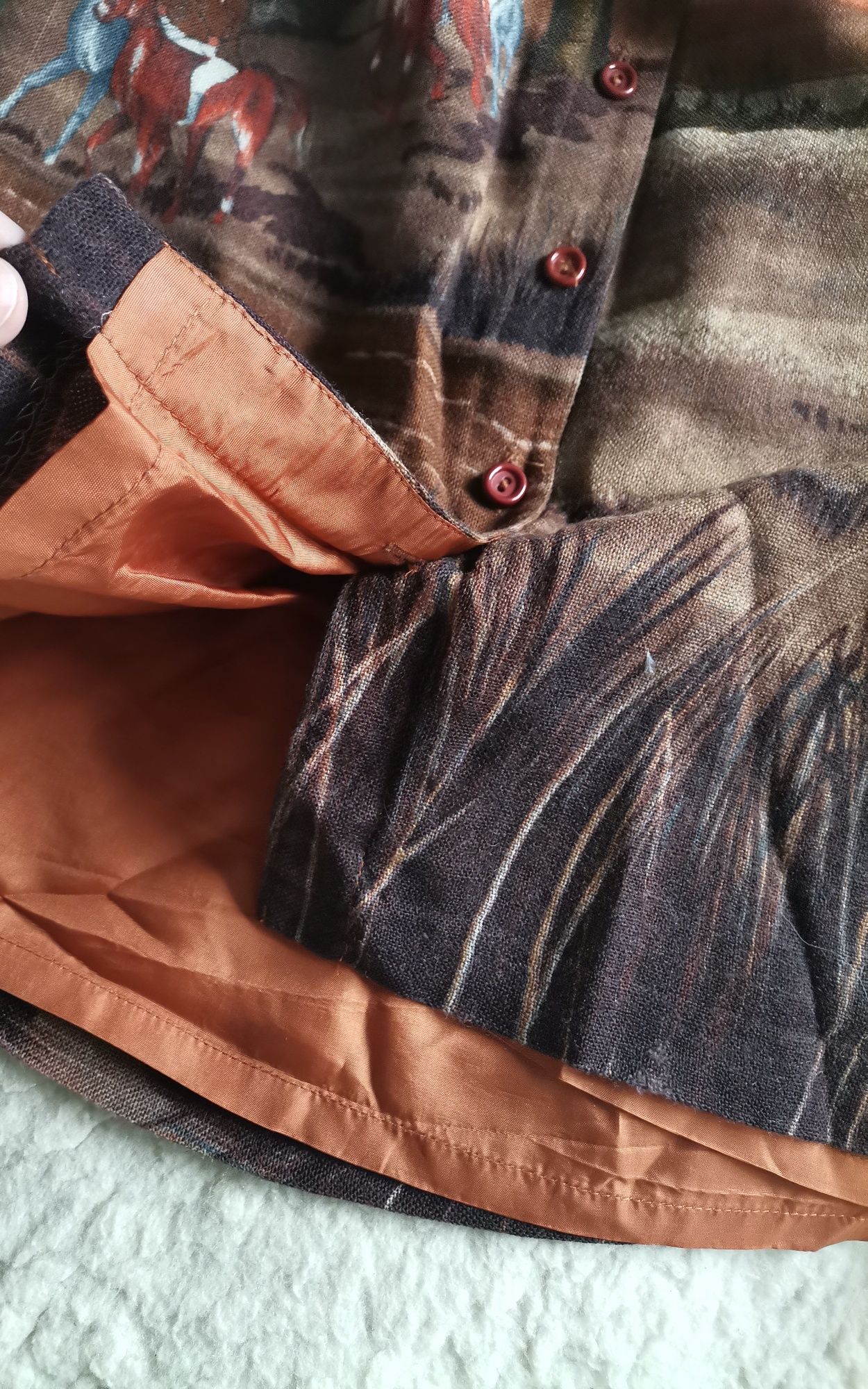 Unikat spódnica Stanner wełniana myśliwi polowanie Vintage retro