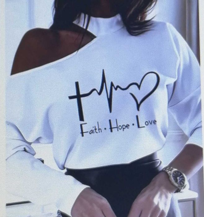 Camisola feminina com manga, nova, Tam. L, por 5€