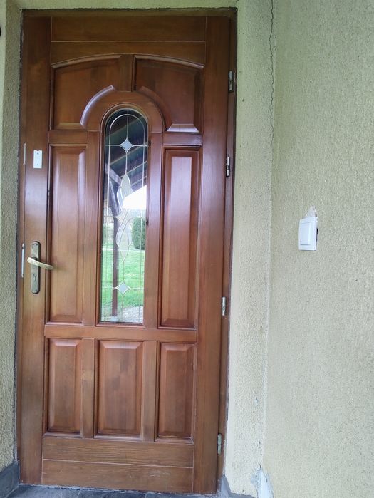 Drzwi drewniane sosnowe zewnętrzne