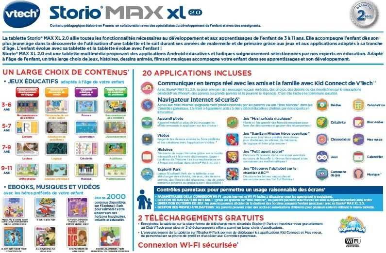 VTech Tablet Storio Max XL 2. różowy – 7 cali – wersja francuska