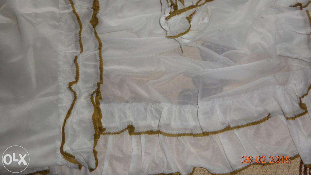 Zasłony na okno ekri z dwiema falbanami 8 części