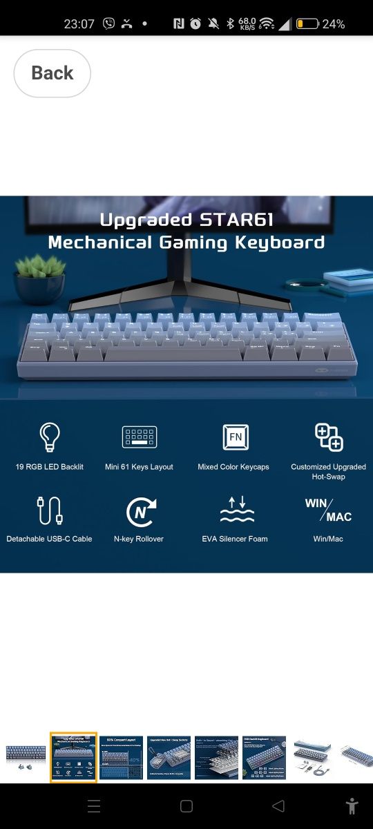 Клавіатура MageGee MK-STAR61 60% Mechanical