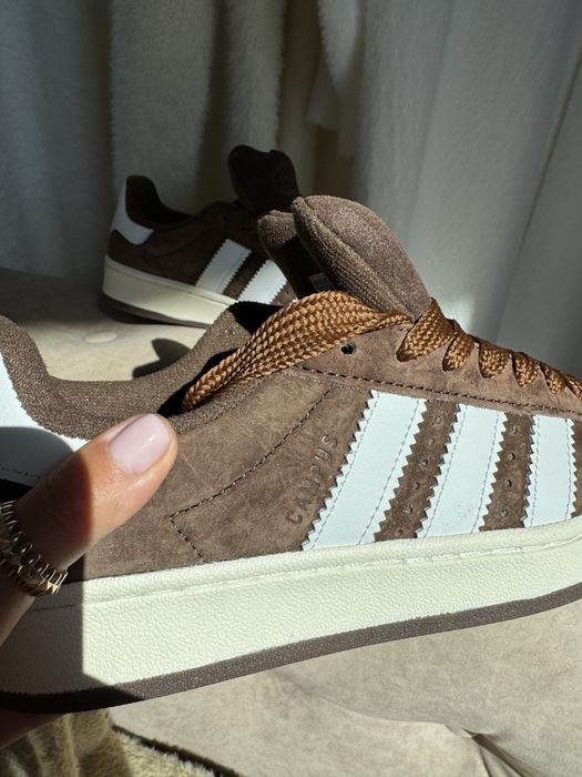 adidas campus original brown натуральний замш люкс