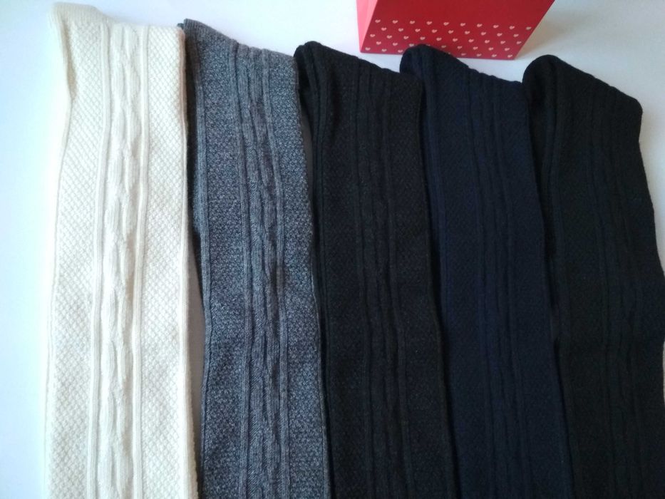 Молочні теплі гольфи вище коліна з вовною лами заколінки