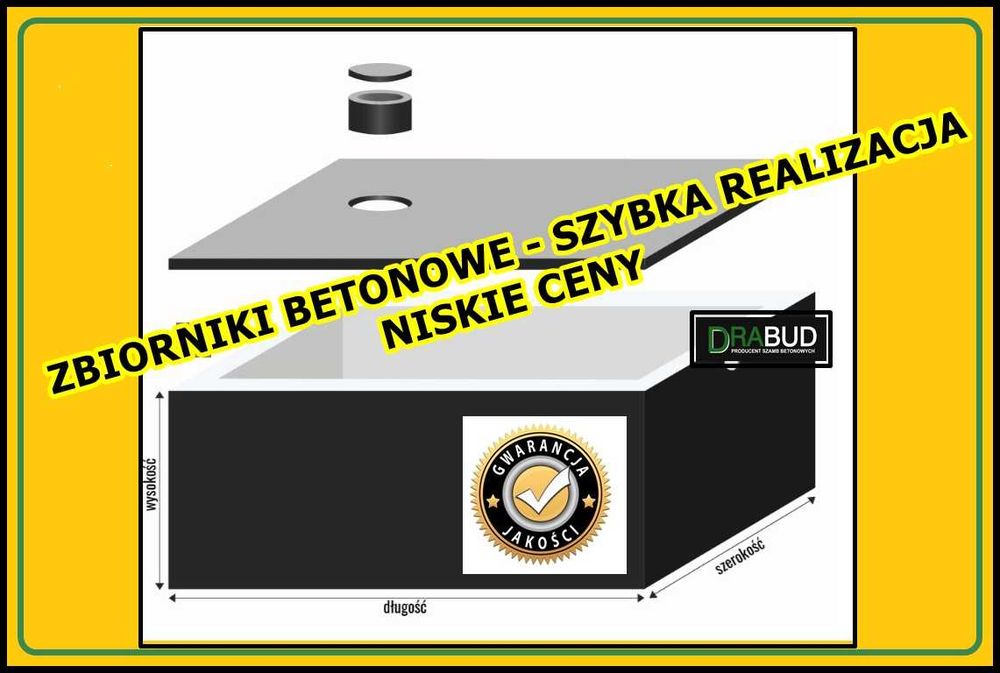 Zbiornik na ścieki lub deszczówkę Zbiornik betonowy Szambo Kanał