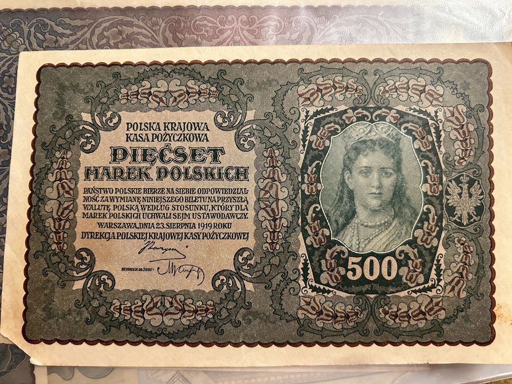 Banknot 500 Marek Polskich z 1919 r.