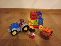 LEGO DUPLO - Farmer + przyczepa + klocki z owocami + figurki