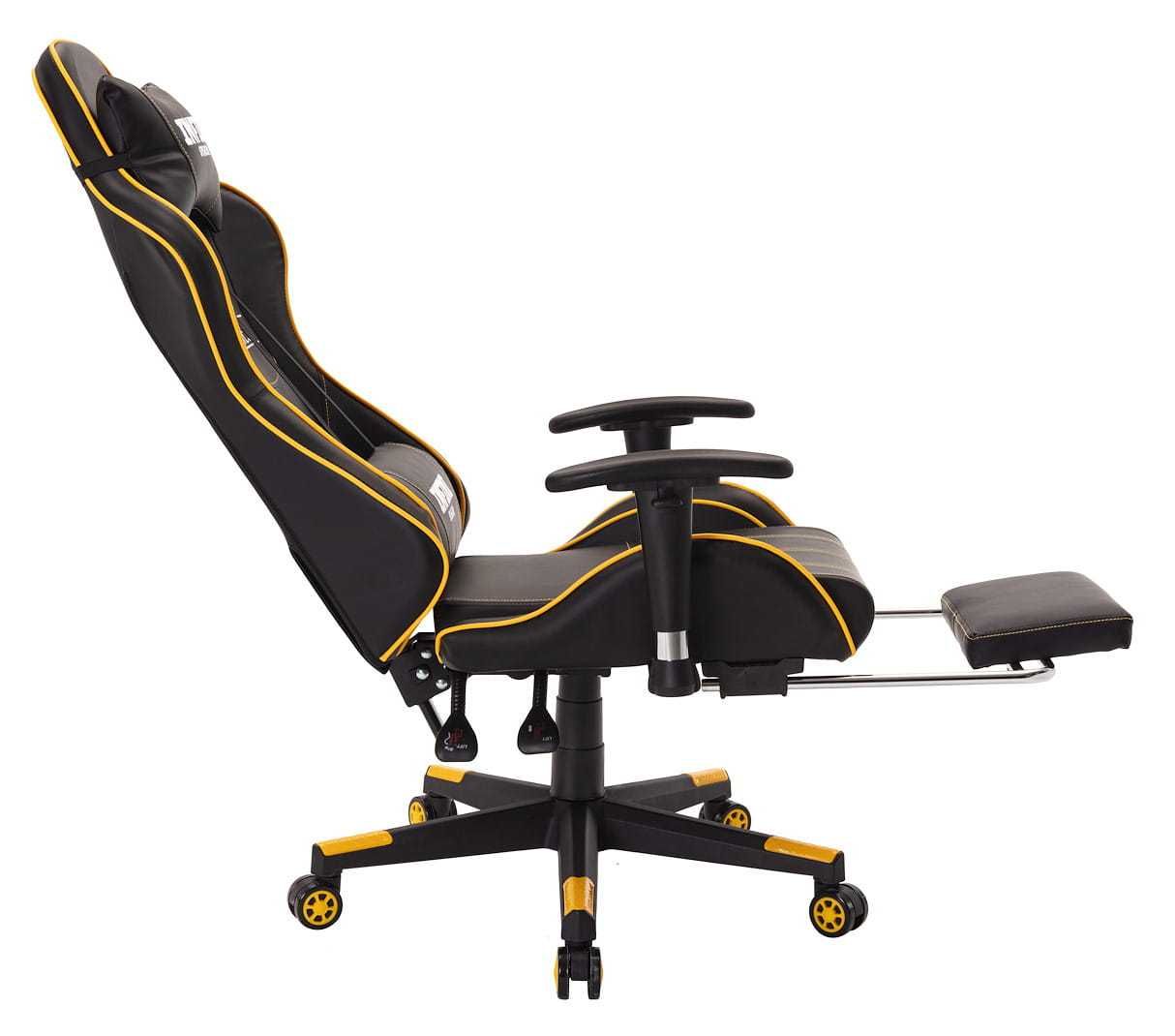 Fotel do biurka Infini series No.16 Czarno/Żółty , regulowane oparcie