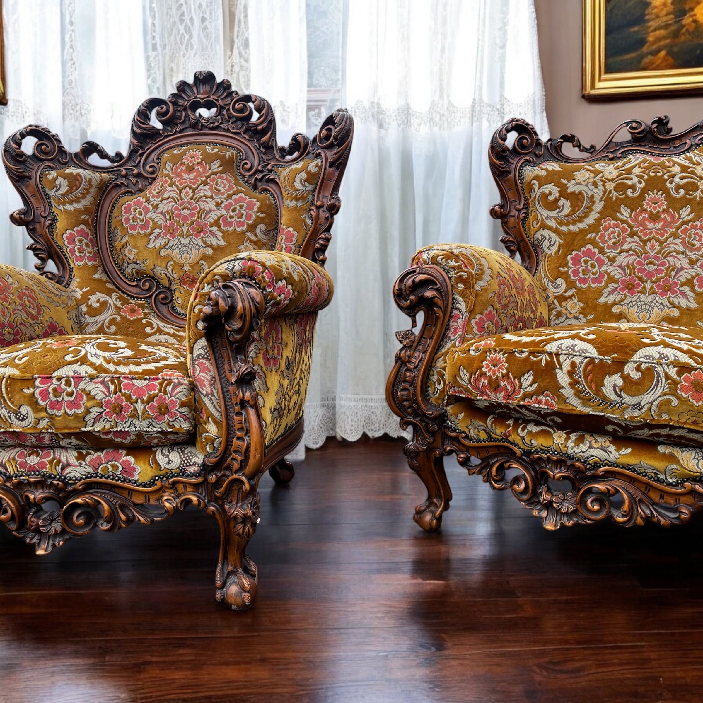 Królewski Włoski Zestaw Sofa + 2 fotele idealny