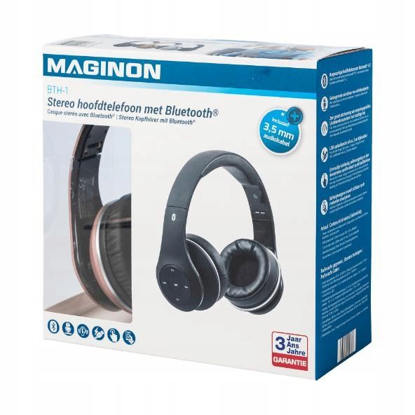 Wygodne Bezprzewodowe Słuchawki Nauszne Bluetooth Mikrofon Akumulator