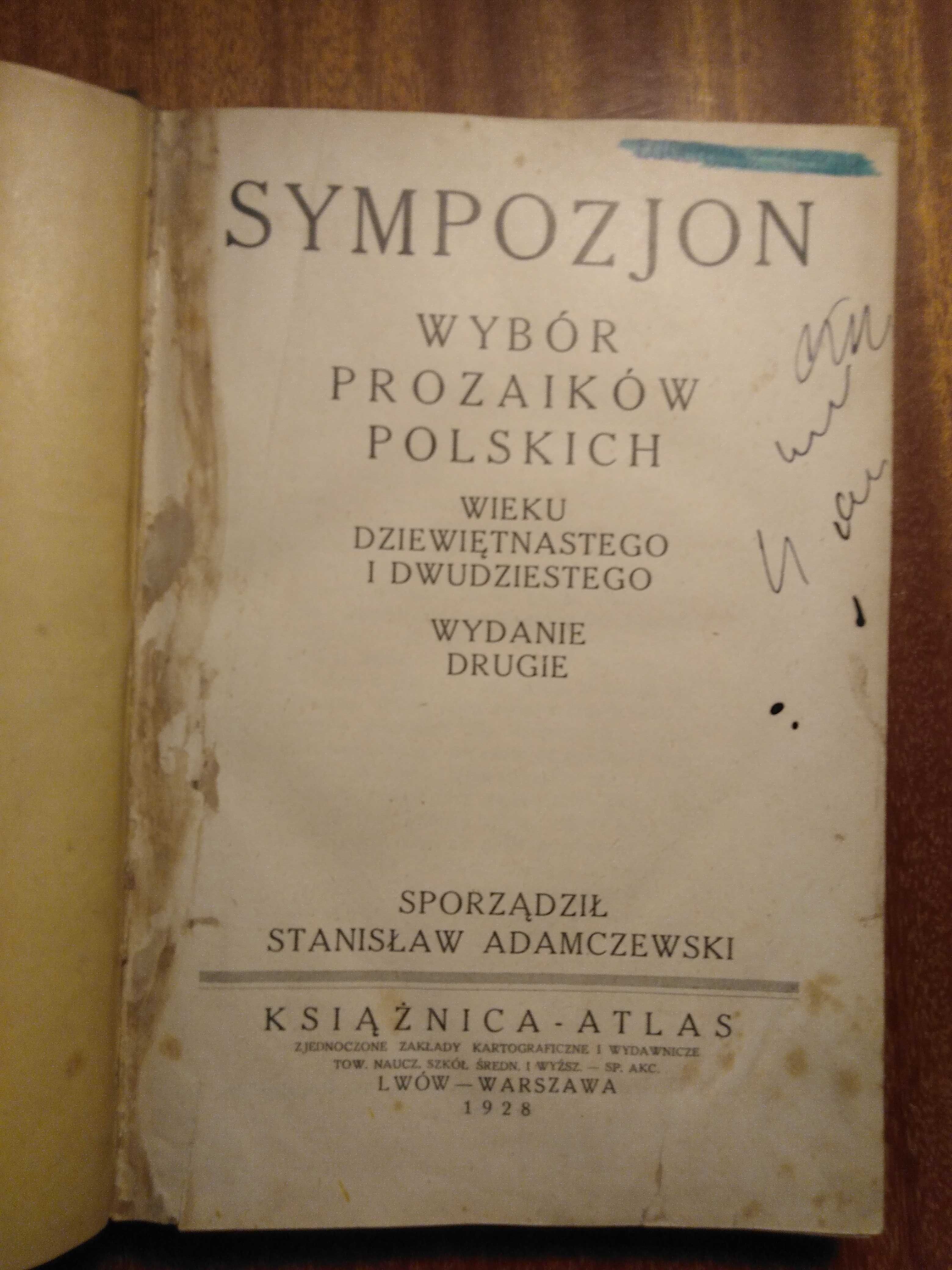 Sympozjon - wybór prozaików polskich - 1928